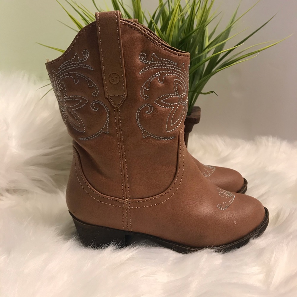 Stride Rite Light Brown Toddler Girl Cowboy Boots